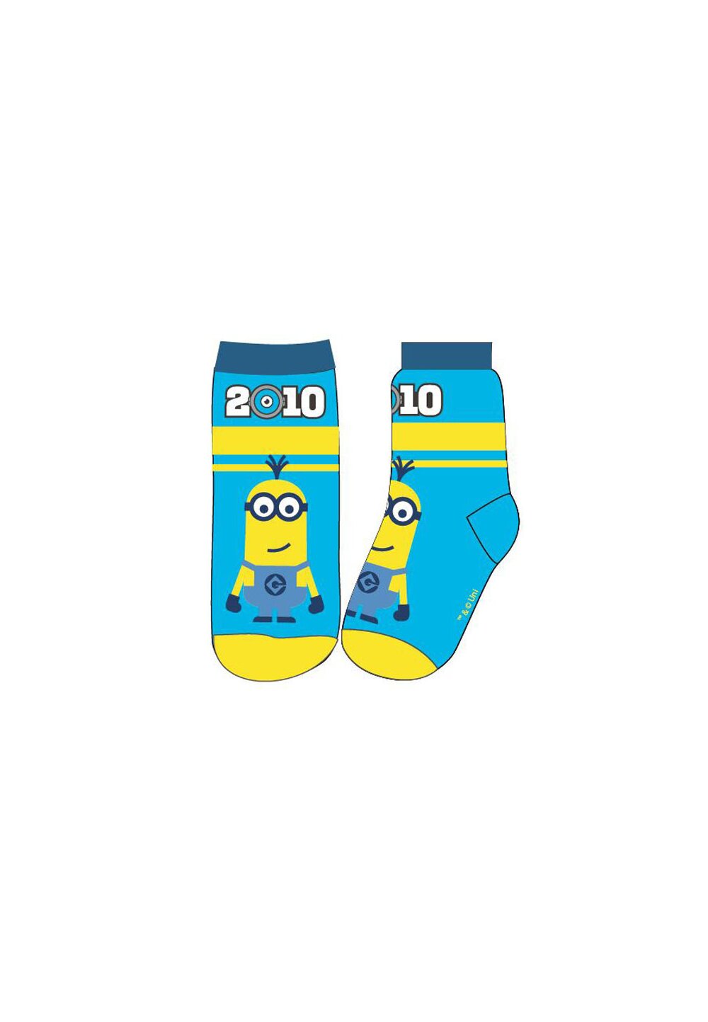 Sosete,Minion 2010, albastru cu galben