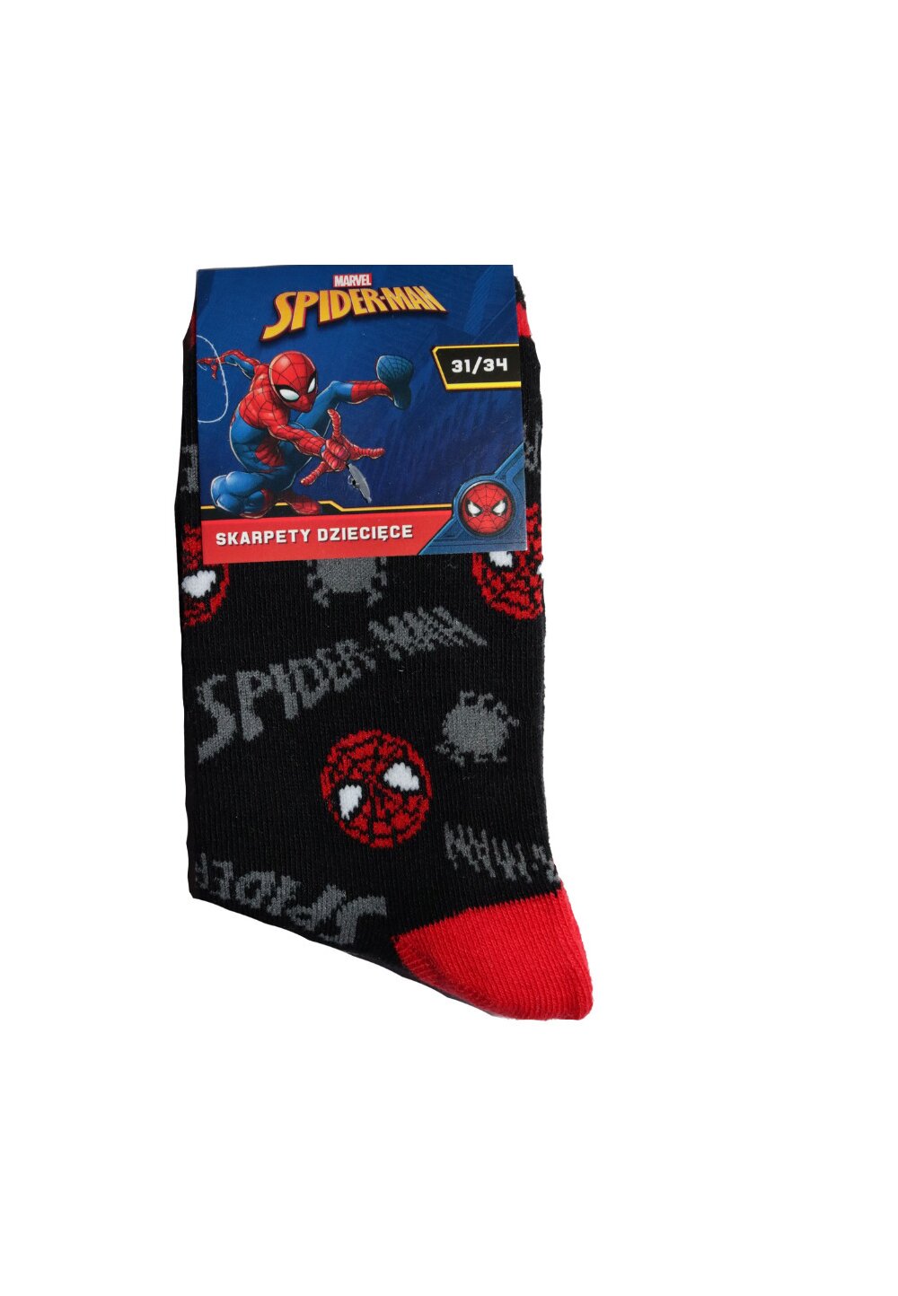 Sosete, Spider Man, negre cu figurine