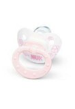 Suzeta ortodontica din silicon pentru bebelusi, Nuk, Classic Baby Rose 6-18 luni