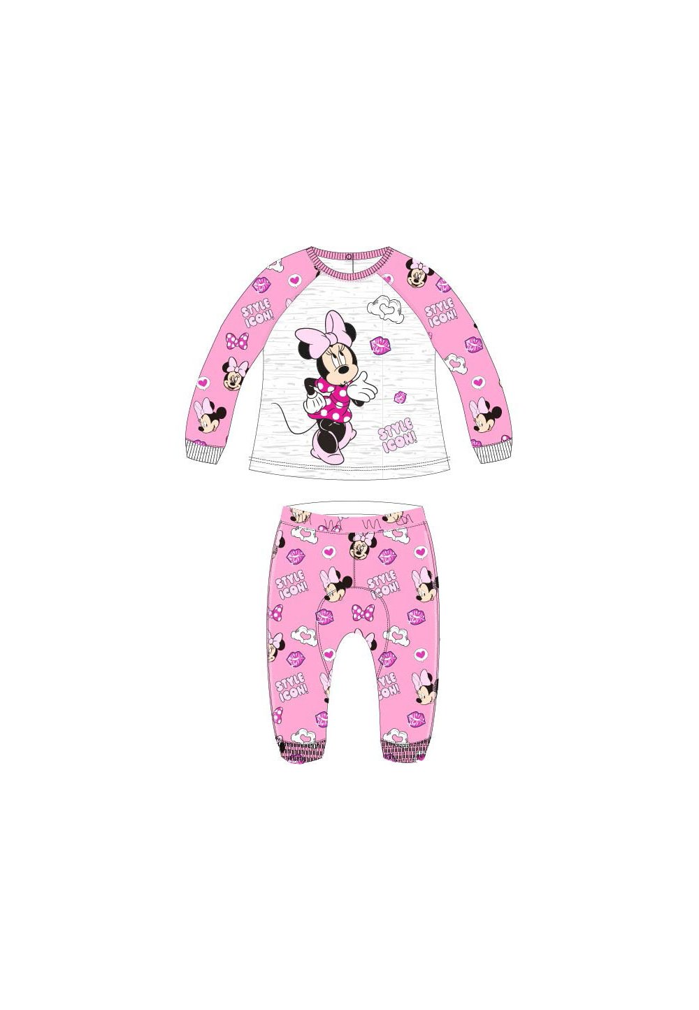 Trening bebe, Minnie, Style icon, roz cu gri
