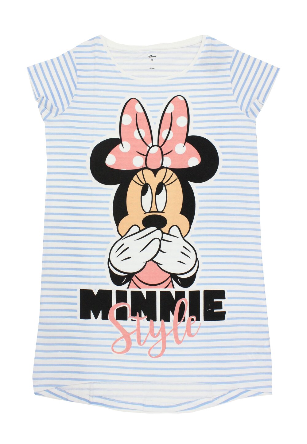 Tricou adulti, bumbac, Minnie Mouse, asimetric, alb