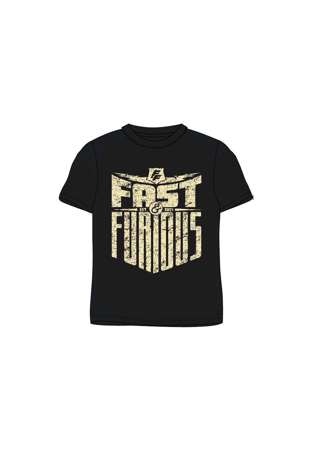 Tricou adulti, Fast and furious, negru