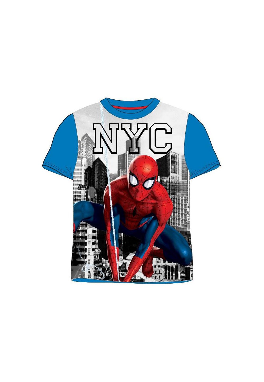 Tricou albastru, NYC, Spider