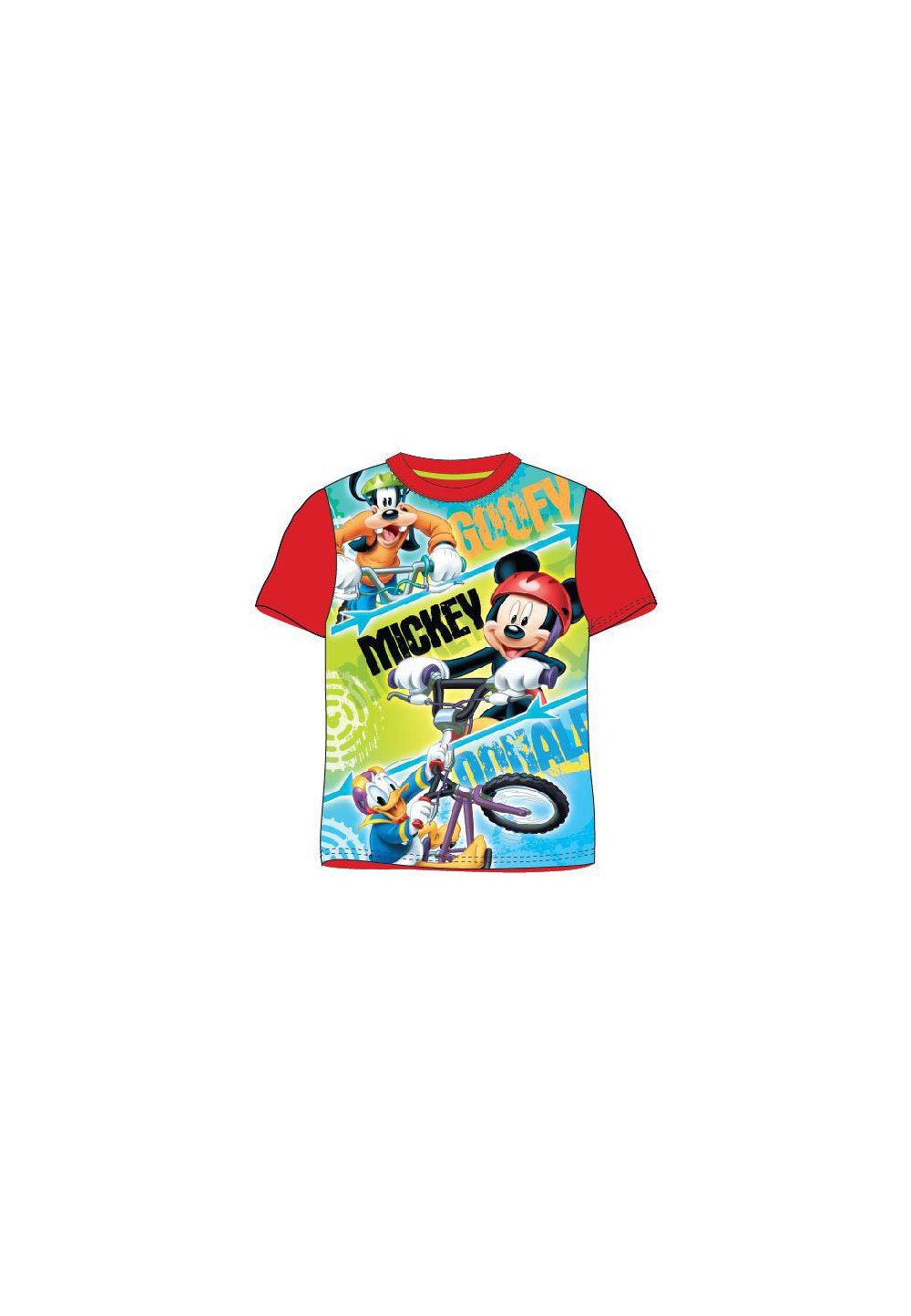 Tricou rosu, Goofy, Mickey si Donald