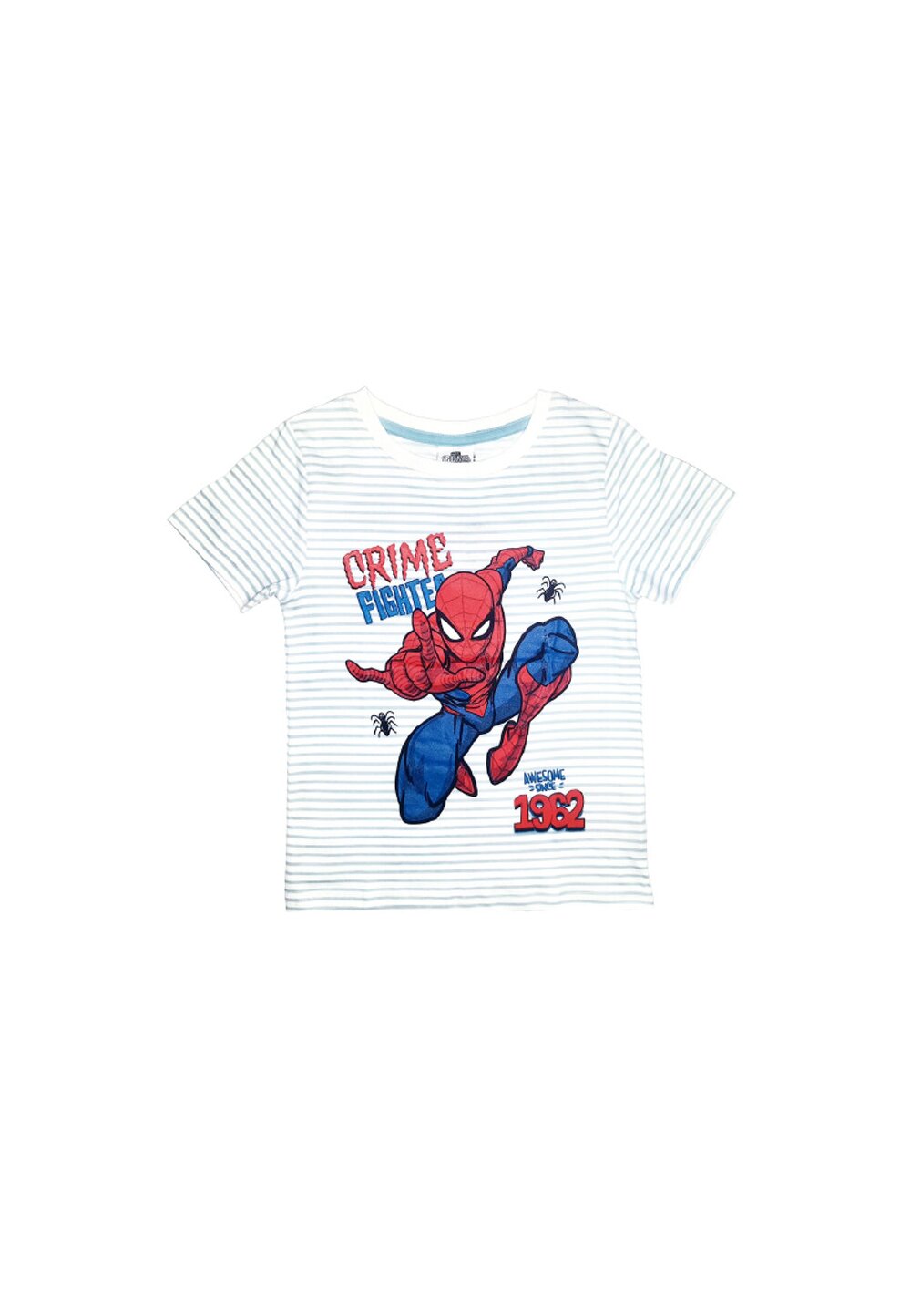 Tricou, Spider, Crime fighted, alb cu albastru