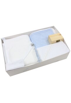 Trusou 7 piese, varianta sezon rece, cu paturica Anna albastra