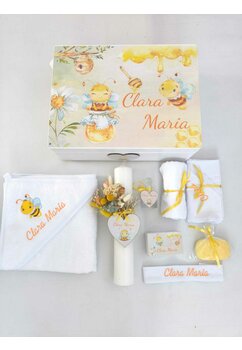 Trusou botez, cutie de amintiri personalizata, Albinuta