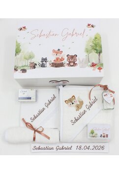Trusou botez, cutie de amintiri personalizata, animalele padurii-vulpe
