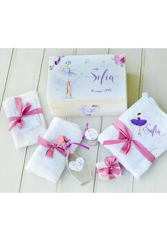 Trusou botez, cutie de amintiri personalizata, balerina