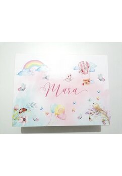 Trusou botez, cutie de amintiri personalizata, balon cu aer cald