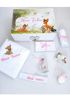 Trusou botez, cutie de amintiri personalizata, Bambi