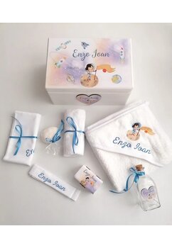 Trusou botez, cutie de amintiri personalizata, Cosmos
