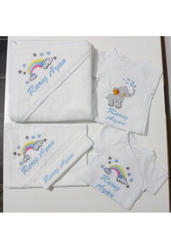 Trusou botez, cutie de amintiri personalizata, curcubeu si stelute