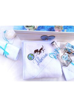 Trusou botez, cutie de amintiri personalizata, glob pamantesc