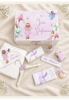 Trusou botez, cutie de amintiri personalizata, Iris