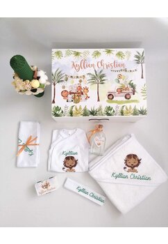 Trusou botez, cutie de amintiri personalizata, Jungla party
