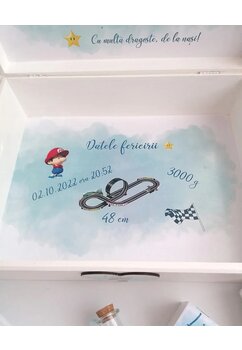 Trusou botez, cutie de amintiri personalizata, Mario