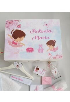 Trusou botez, cutie de amintiri personalizata, micuta balerina