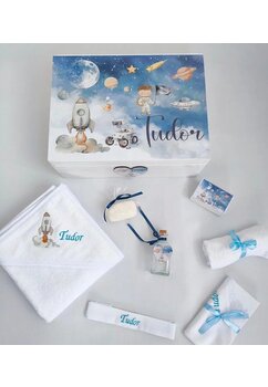 Trusou botez, cutie de amintiri personalizata, racheta