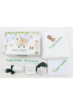 Trusou botez, cutie de amintiri personalizata, Safari