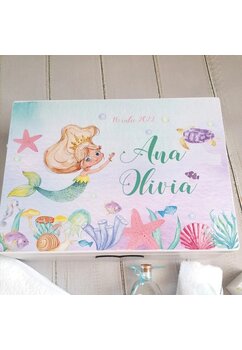 Trusou botez, cutie de amintiri personalizata, sirena