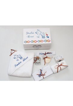 Trusou botez, cutie de amintiri personalizata, traditional-tricolor