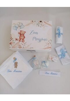 Trusou botez, cutie de amintiri personalizata, Ursuletul Martinel
