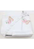 Trusou botez muselina, 8 piese, Butterfly, alb