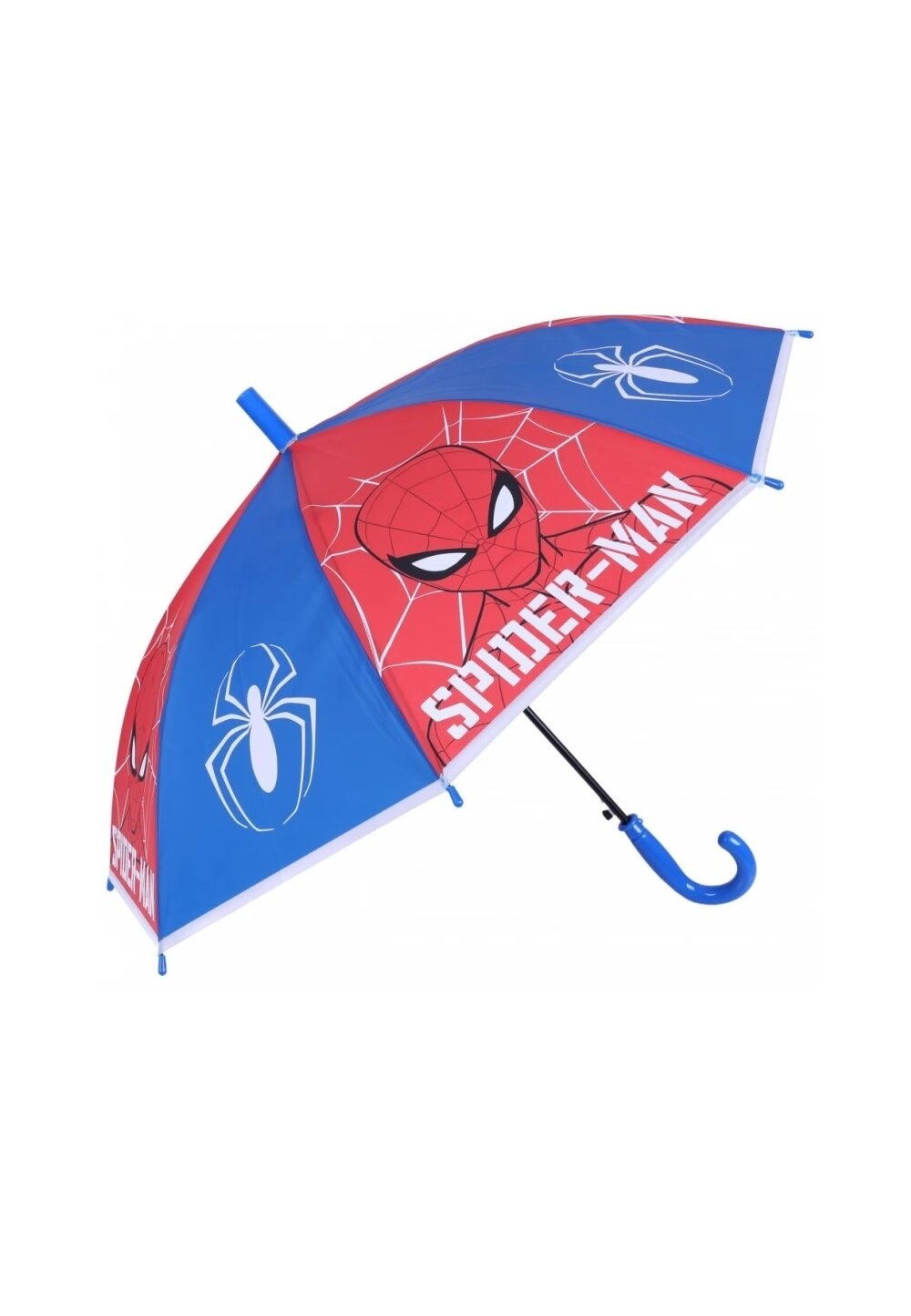Umbrela baieti, Spider Man, rosu cu albastru