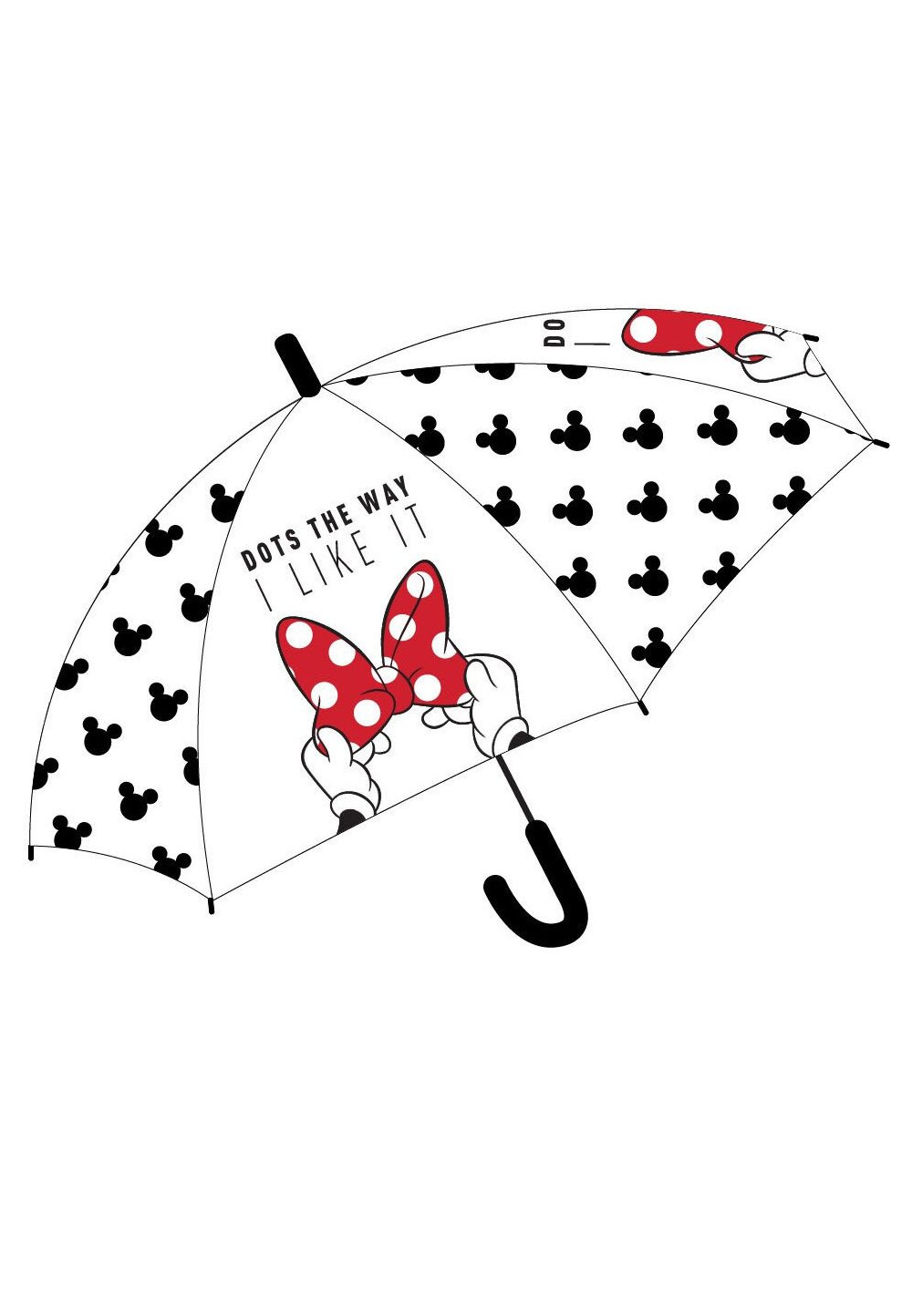 Umbrela, Minnie Mouse, transparenta cu fundita