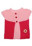 Vesta tricotata, roz cu floricica