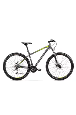 Bicicleta de munte pentru barbati Romet Rambler R9.1 marimea L/19 Gri/Verde/Argintiu 2022