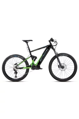 Bicicleta electrică Bottecchia BE36 E-MTB Evo Electron C93 Negru/Verde, baterie Green Way Li-Ion 36V 630Wh, motor Oli Sport PLUS 85 Nm 36V 250W, suspensie față și spate