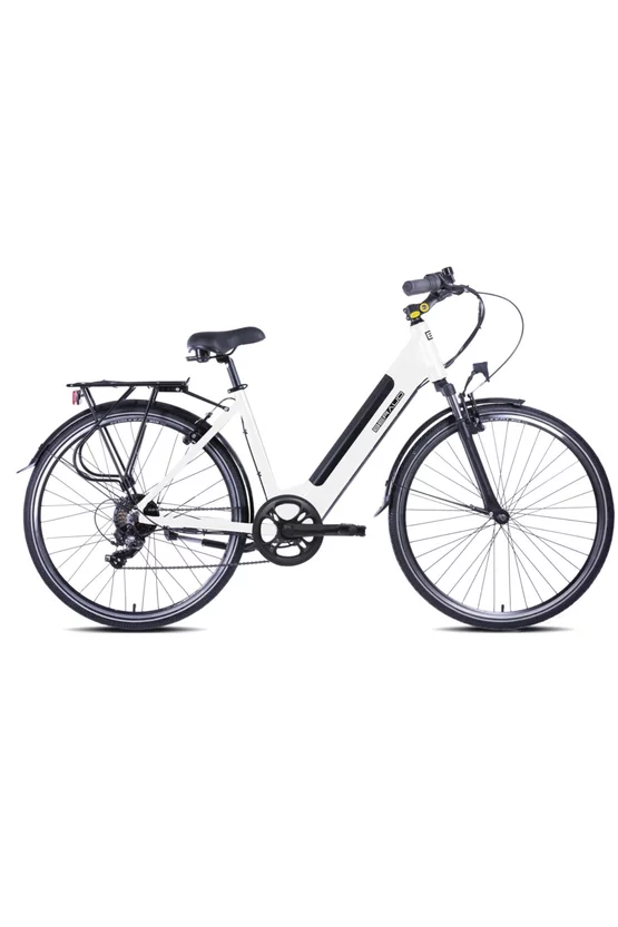 Bicicletă electrică oraș Beraud E Motive Ecoway 28 inch, baterie 36V 10.4Ah 374Wh, motor 36V 250W 34Nm, suspensie față, Alb picture - 1