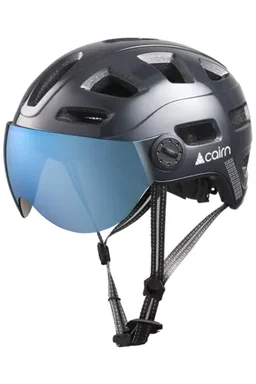 Cască Cairn Quartz Visor Led Shiny Shadowk, Negru mat/Albastru