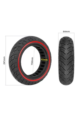 Cauciuc plin trotinetă 10x2.5 (60/70-6.5) cu dungă Roșu (L-70) picture - 4