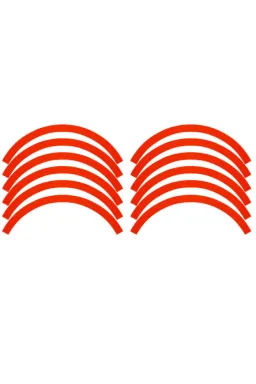 Set 4 cercuri stickere reflectorizante pentru 2 roti, trotineta electrica Xiaomi M365 / Pro / Pro2 / Mi 1S / Mi 3, rosu (M-59C Varianta 2)