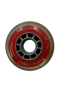 Set 4 x Roți Role Roxa 76 mm 80A Negru/Roșu