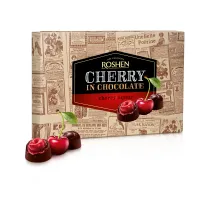 Bomboane de ciocolata neagra cu lichior de cirese Roshen 155g