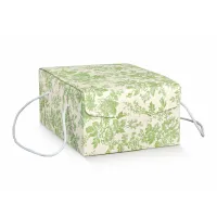 Cutie cu snur textil primavara Flori verzi 335*235*140mm