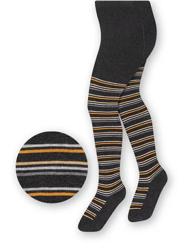 Baumwoll-Graphit-Melange-Socken mit farbigen Streifen Steven S071-150