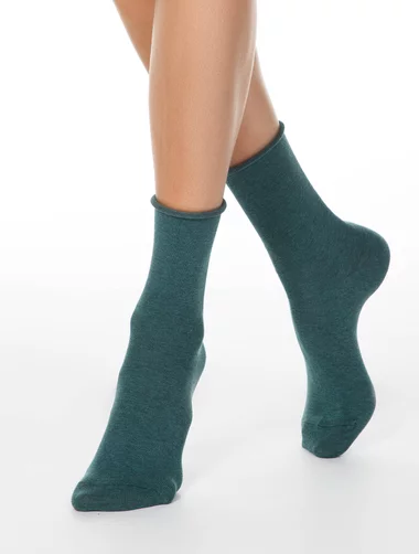 Baumwollsocken mit gedrehtem Rand ohne Druck Conte Elegant Comfy