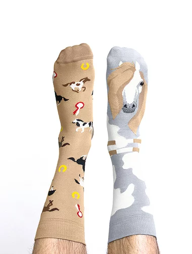Bunte Socken mit Pferden Nanushki Caramel Cookie