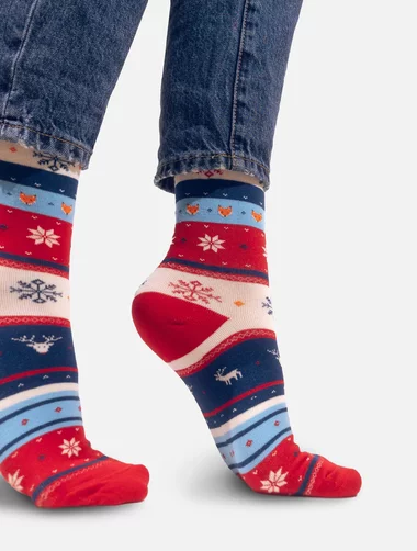 Bunte socken mit Weihnachtsmuster Kabak Winter Classic
