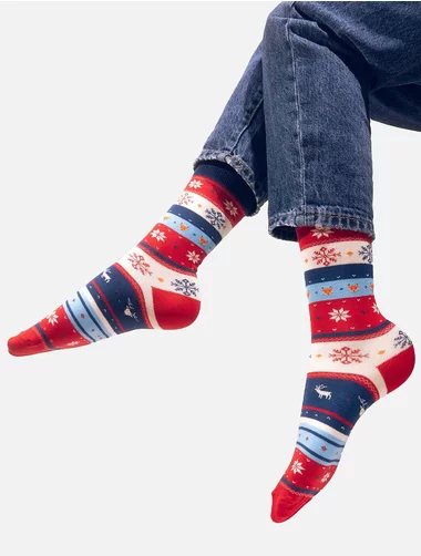 Bunte socken mit Weihnachtsmuster Kabak Winter Classic