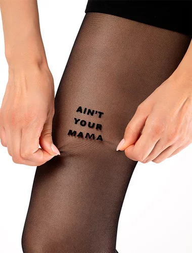 Damenstrumpfhose mit Aufschrift 
