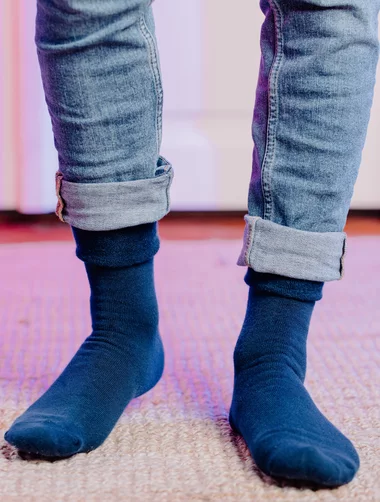Geriffelte Socken ohne Druck Steven S111