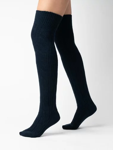 Granatfarbene Woll-Leggings über dem Knie Steven S089-025