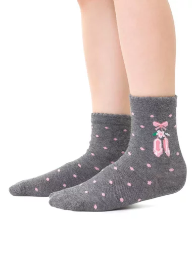 Graue Babysocken mit Ballettschuhen Steven S138-339