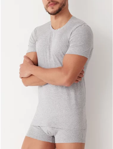 Herren-T-Shirt figurbetont mit rundem Ausschnitt Cotonella AU302 0001